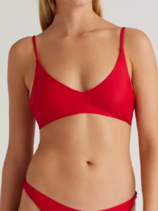 Quince Other - Quince Italian Scoop Neck Bikini Top Cherry M NWT